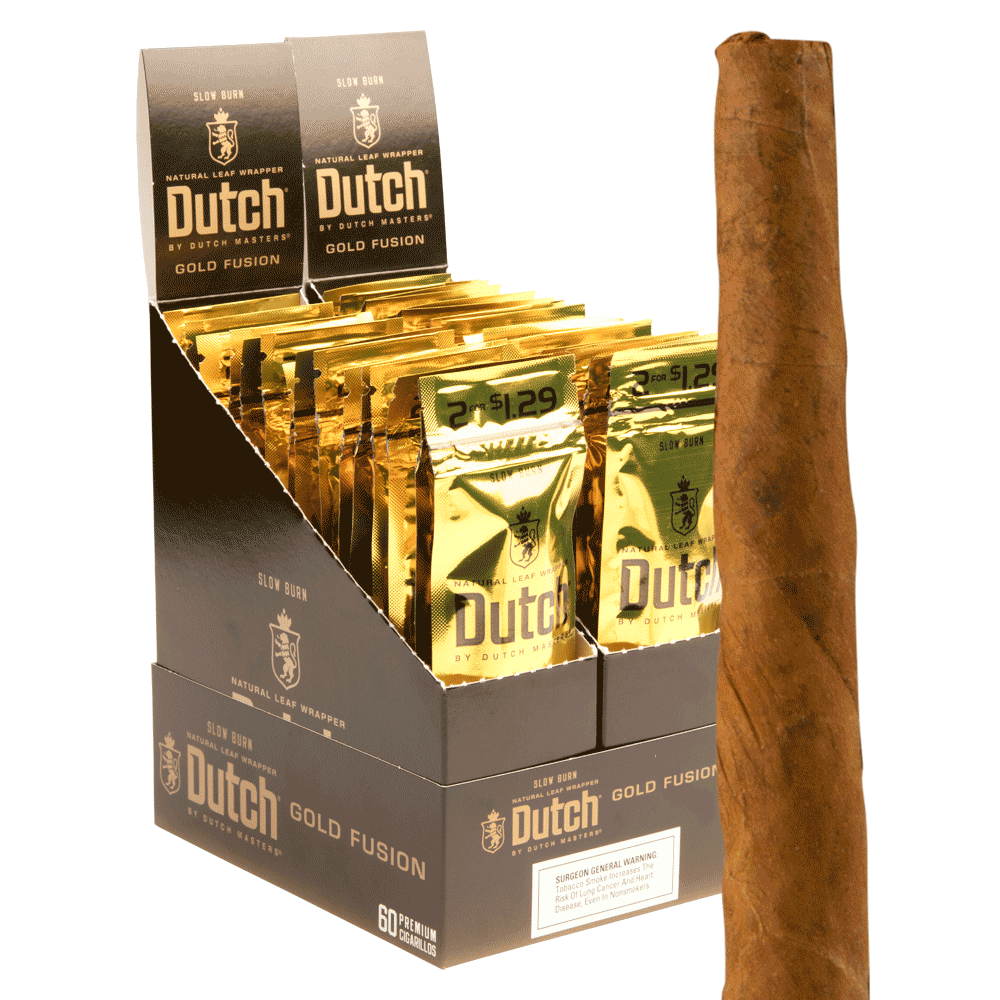 dutchess tobacco Dutch Masters Gold Fusion Natural Tobacco Leaf Box of 20
