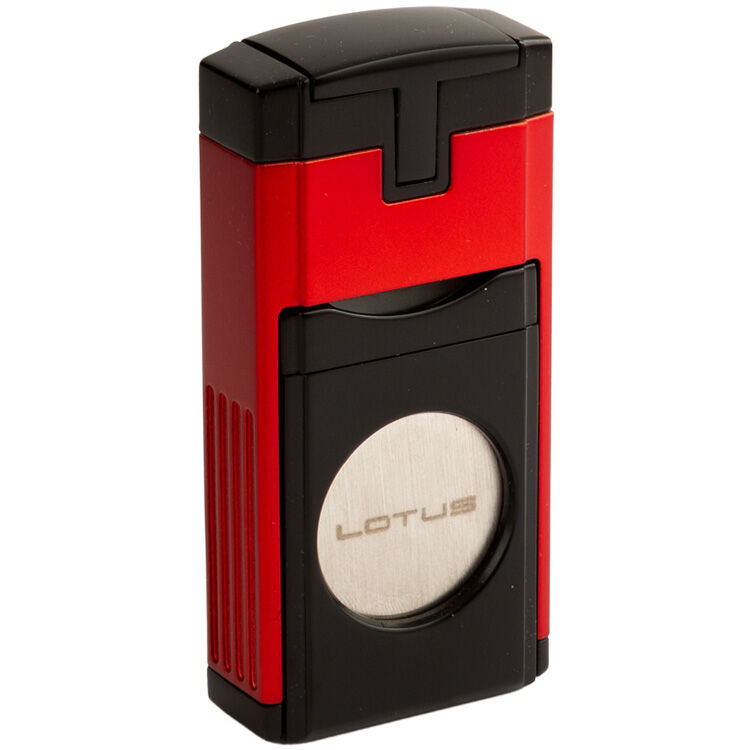 Red and Black Duke Triple Torch Lighter With Cutter, , cigars