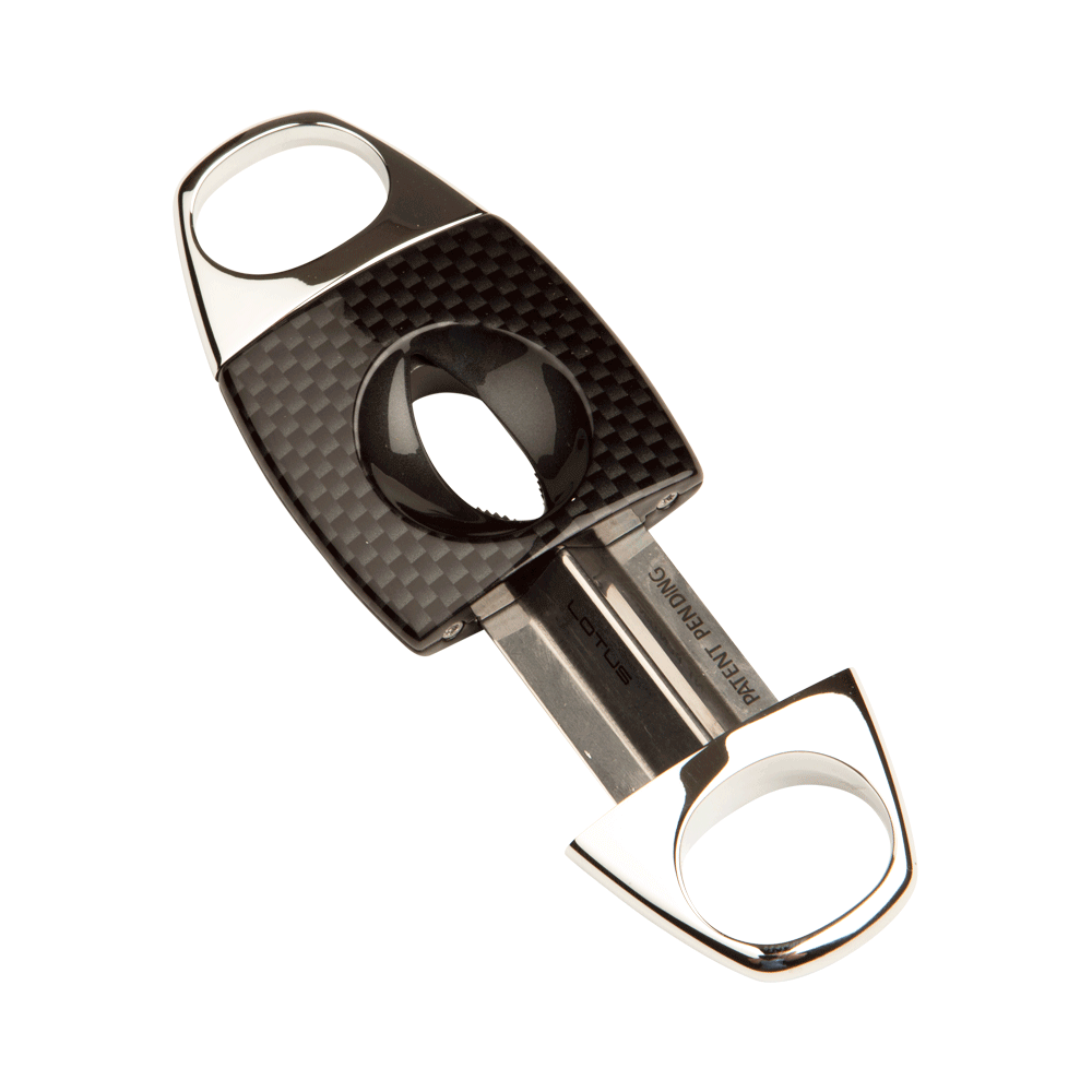 Black Carbon Fiber & Chrome Jaws V-Cut, , cigars