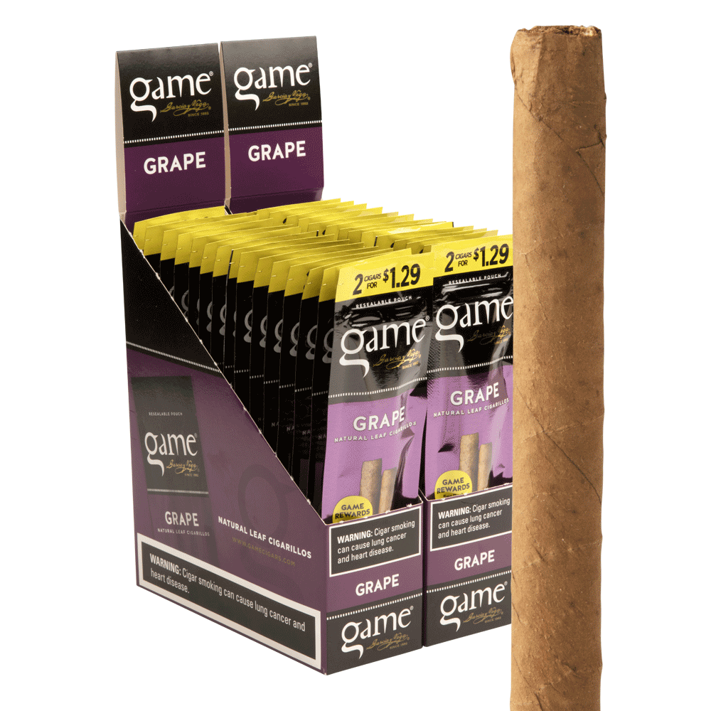 grape cigarettes Garcia y Vega Game Cigarillo Grape Toro Box of 20