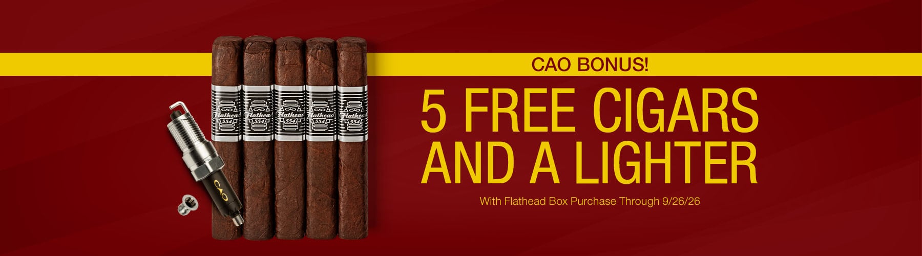 Buy a box of CAO Flathead receive a Free 5-Pack + Lighter