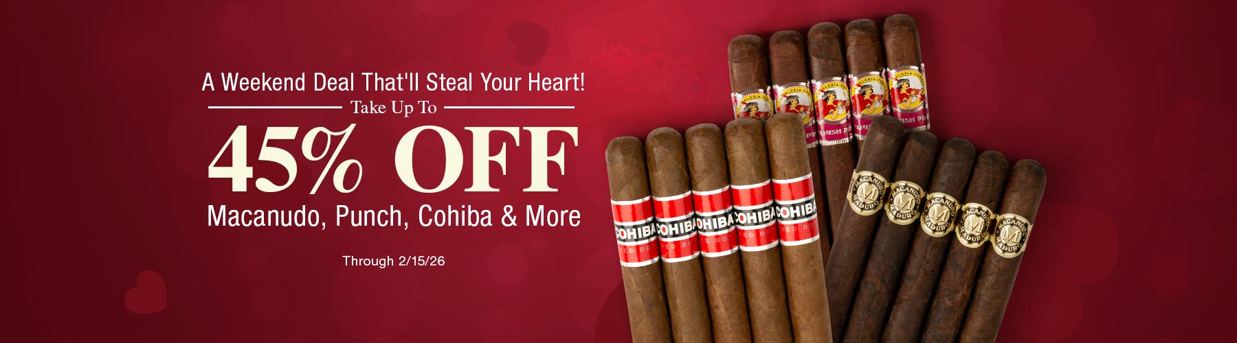 Macanudo, Punch, Cohiba & More 5-packs -  up to 45% off