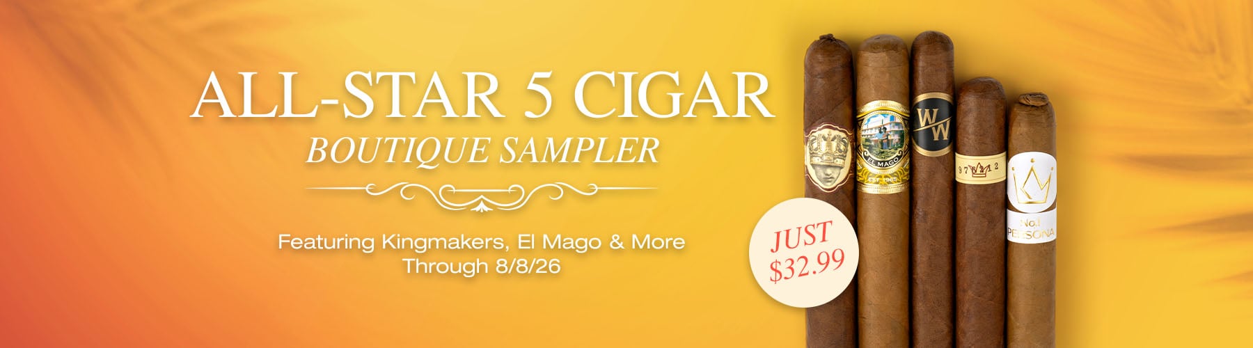 All-star Boutique 5 Cigar Sampler - $32.99