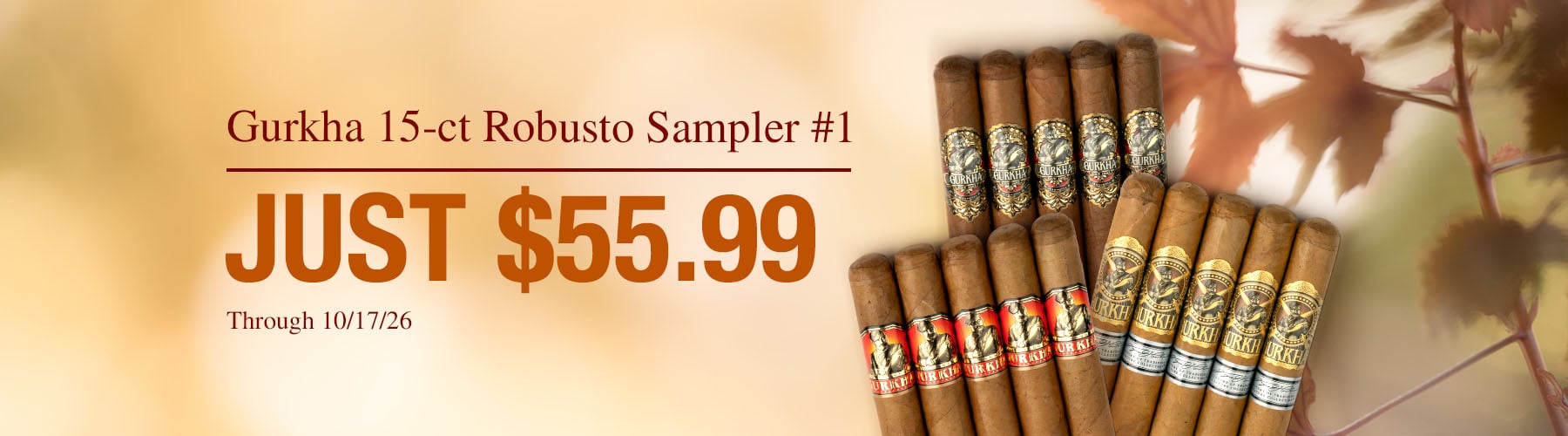 Gurkha 15CT Robusto Sampler #1 - $55.99