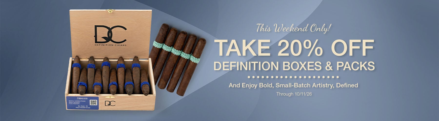 20% off Definition boxes & packs