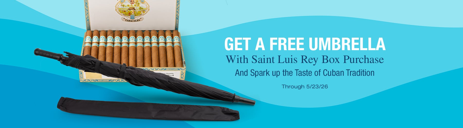 Buy a box of Saint Luis Rey receive a free golf umbrella