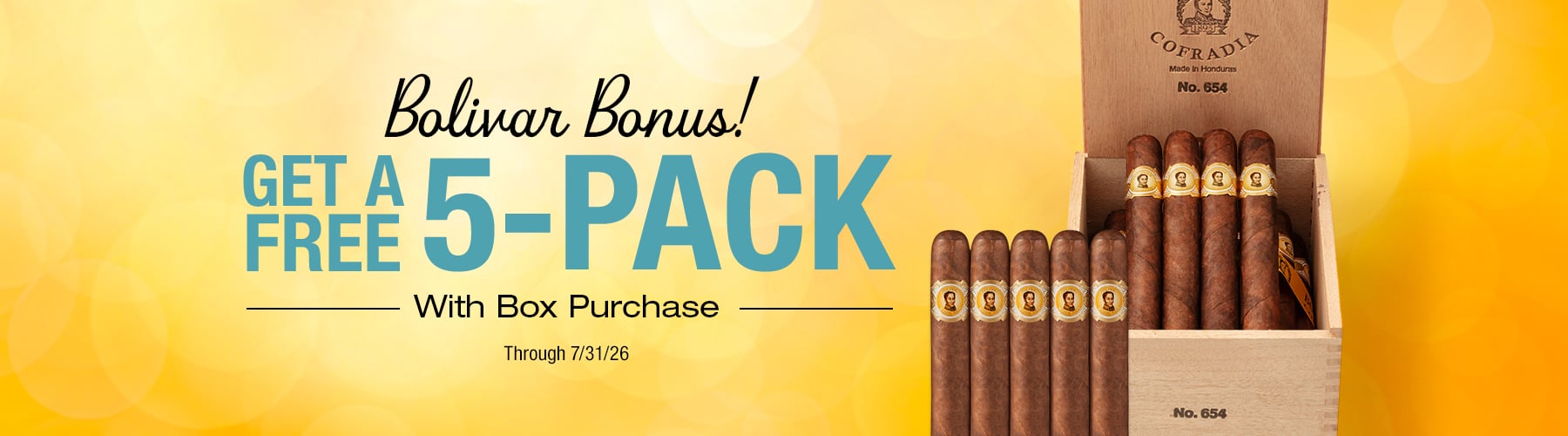 Buy a box of Bolivar receive 5 free cigars