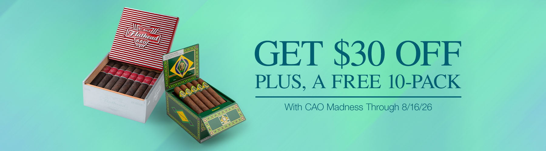 CAO Madness $30 off + Free 10pk