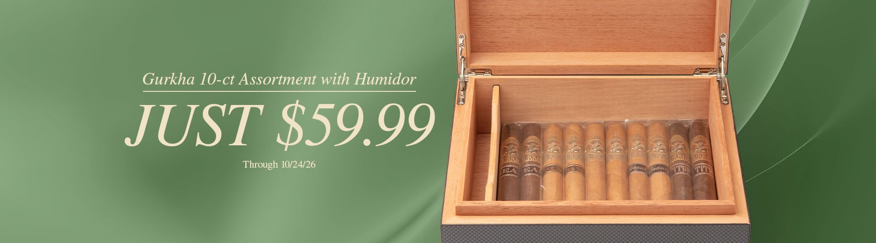 Gurkha 10ct Assortment with Humidor - $59.99