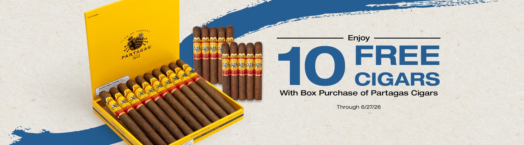 Buy a box of Partagas receive 10 free cigars