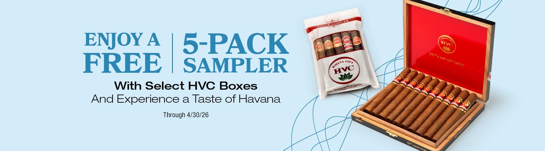 HVC Cigars - Buy a box, receive a free 5-pack