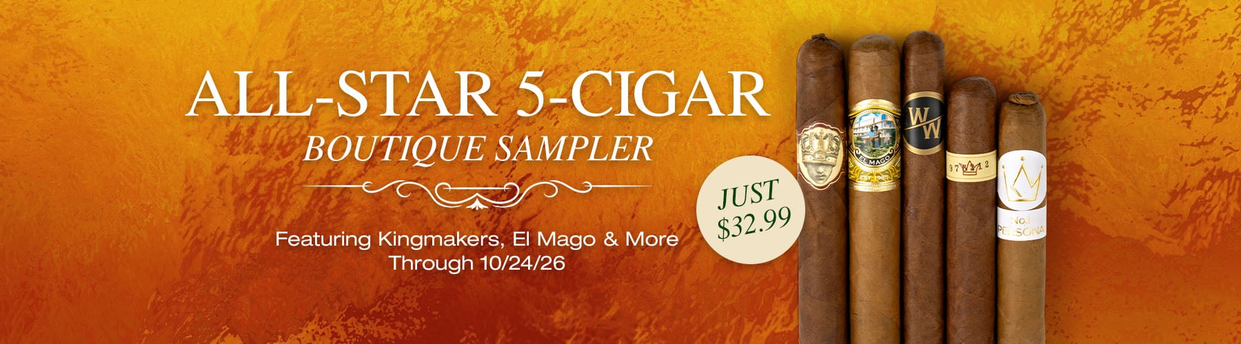 All-star Boutique 5 Cigar Sampler - $32.99