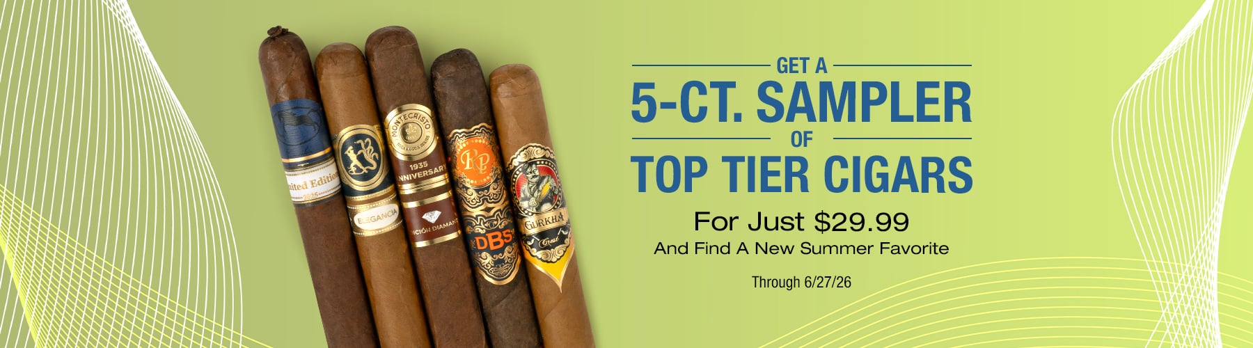 Top Tier 5 Cigar Sampler # 2 - $29.99