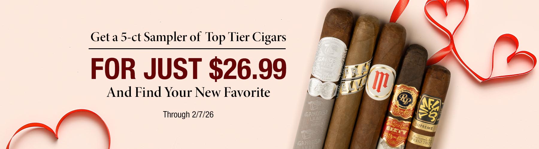 Top Tier 5 Cigar Sampler - $26.99