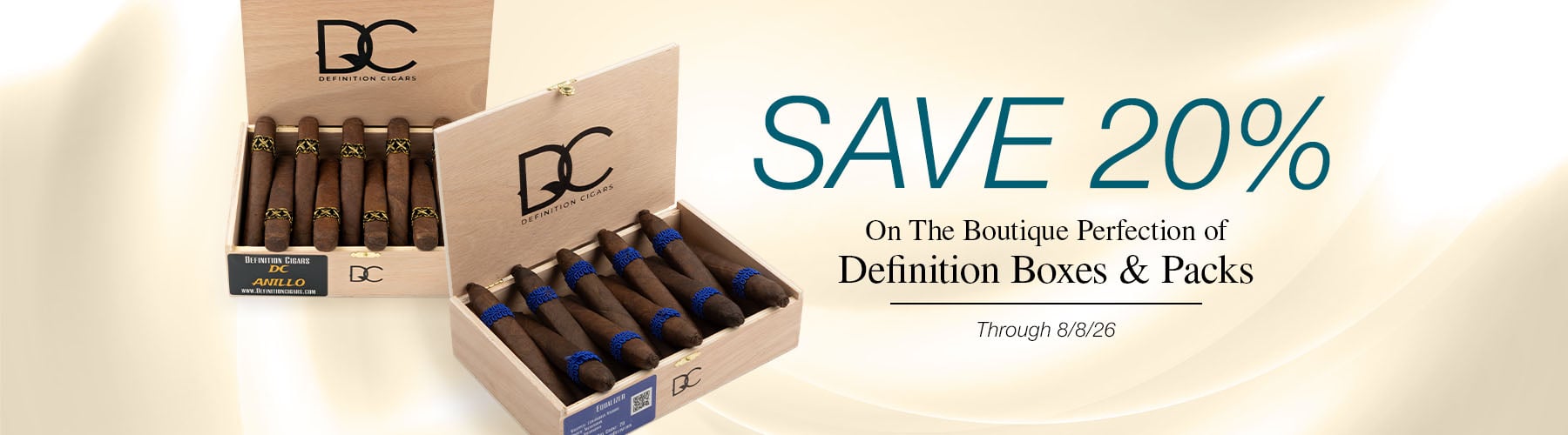 20% off Definition boxes & packs