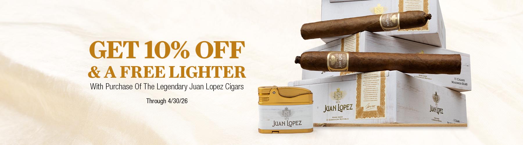 10% off Juan Lopez + Free Ashtray