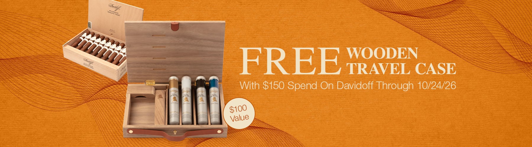 Spend $150 on Davidoff and receive a free Wooden Travel Case