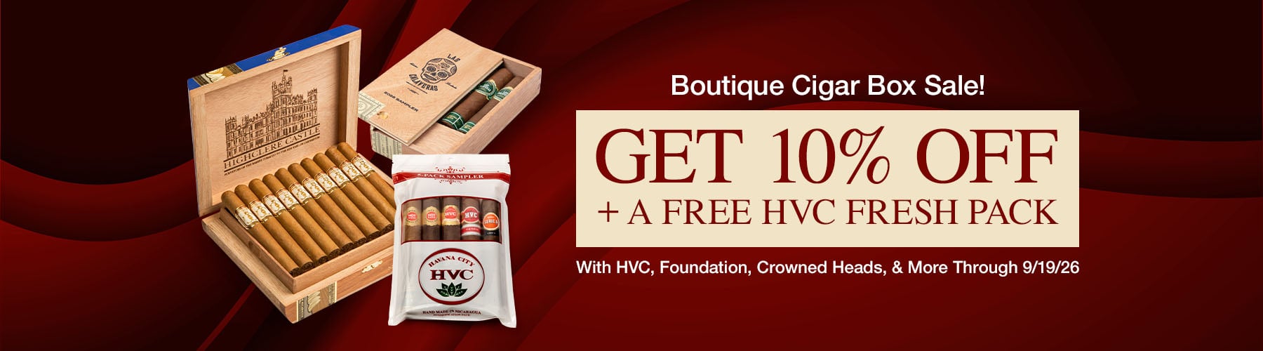 Big Boutique Sale - HVC, Foundation, Warped, Crowned Heads, Cavalier + free HVC Fresh Pack + 10% off