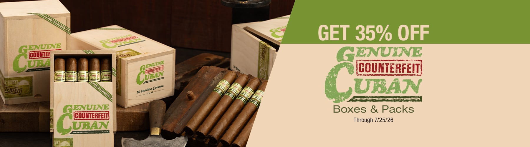 Genuine Counterfeit Cuban boxes & packs 35% off