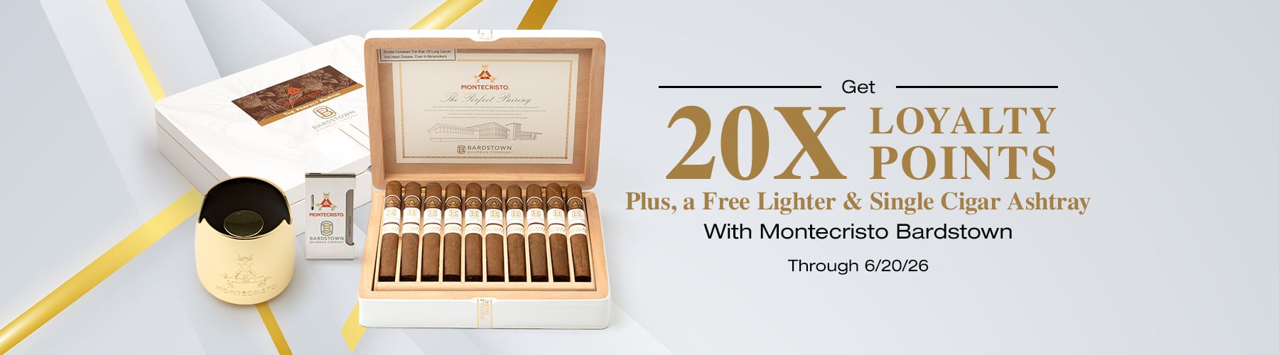 Montecristo Bardstown - 20x Loyalty + Free Lighter + Single Cigar Ashtray