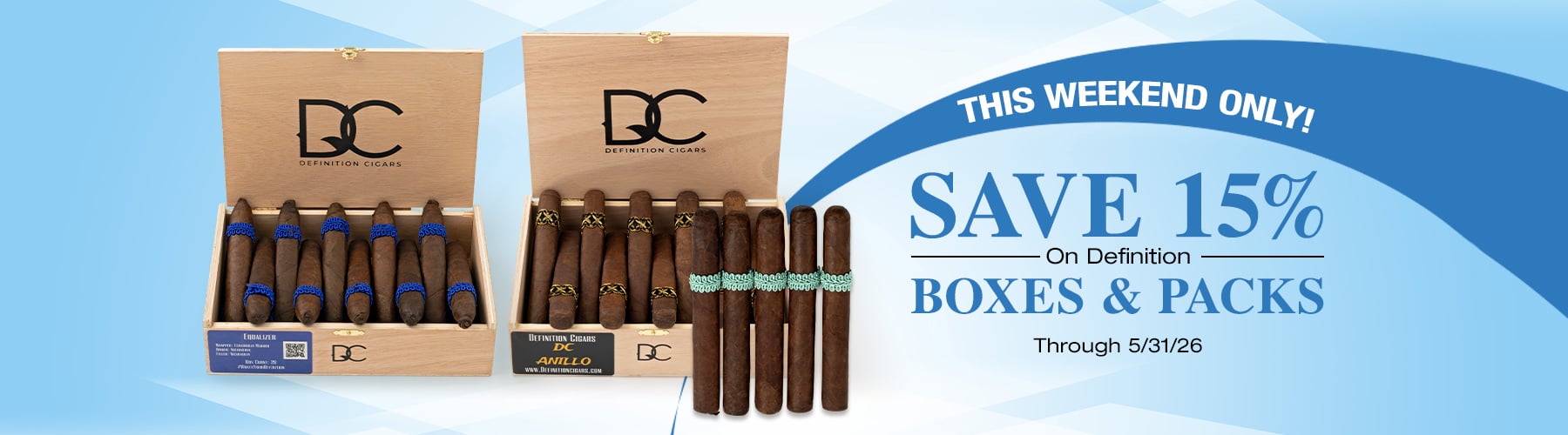 15% off Definition boxes & packs