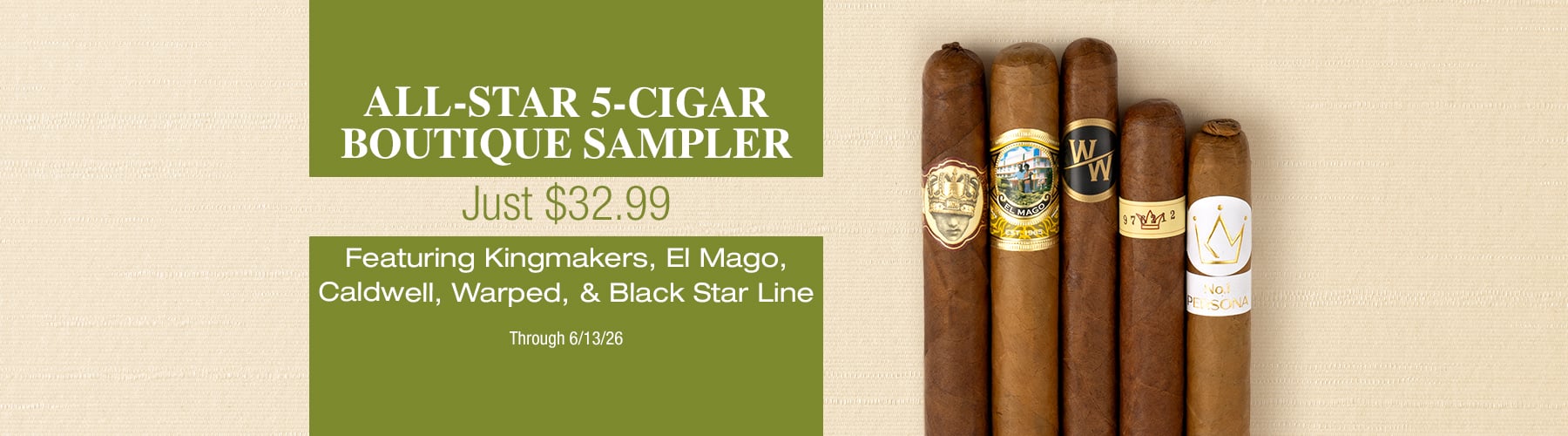 All-star Boutique 5 Cigar Sampler - $32.99