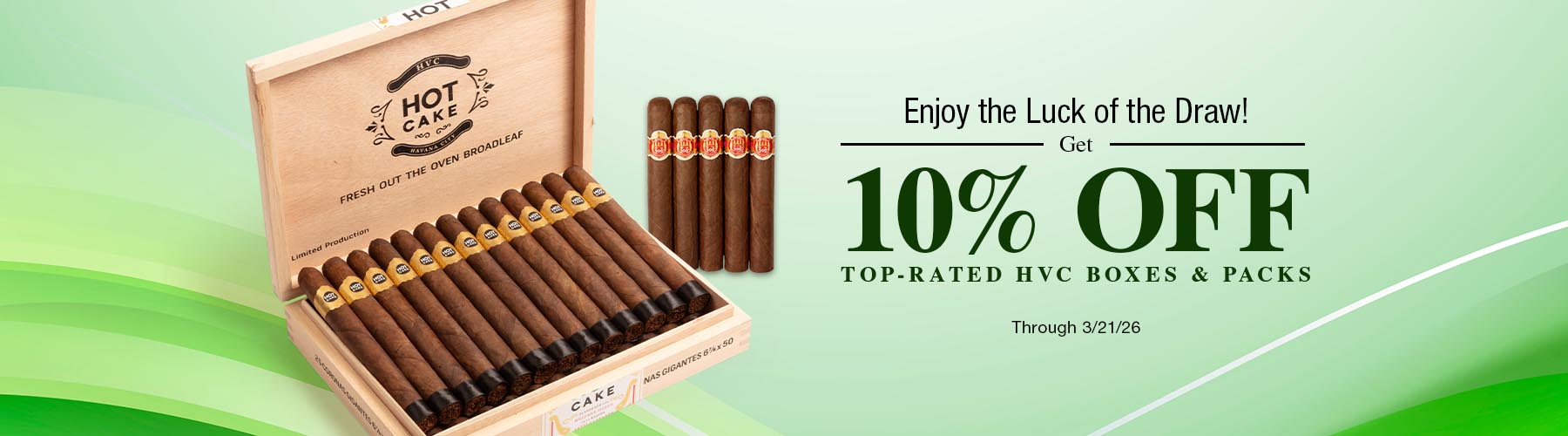 HVC boxes & packs 10% off