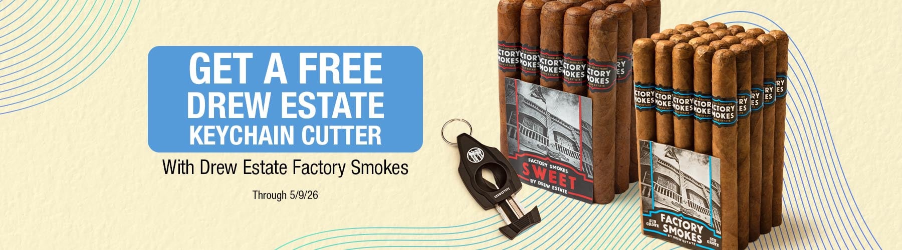 Drew Estate Factory Smokes - free DE Keychain cutter