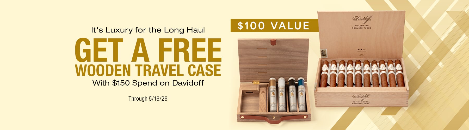 Spend $150 on Davidoff and receive a free Wooden Travel Case