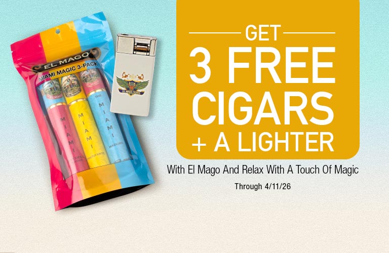 Free Lighter + 3 Free Cigars