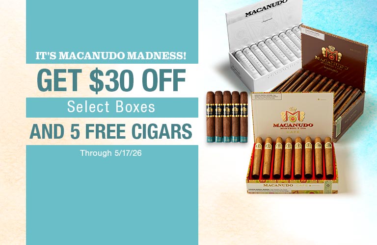 $30 Off + 5 Free Cigars