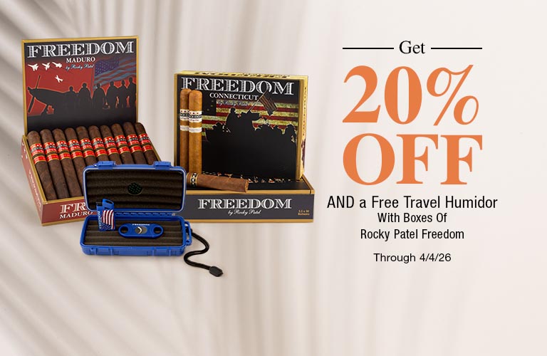 20% off + Free Travel Humidor